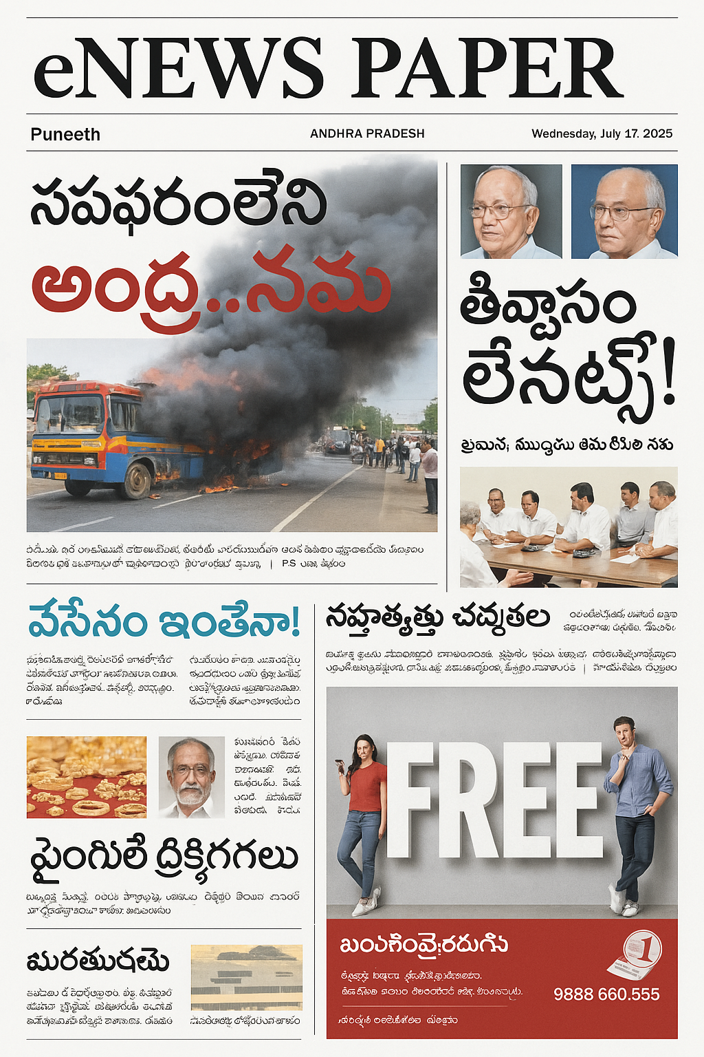 Andhra Pradesh Front Page